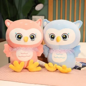Ellie Owl Super Soft Stuffed Plush Animal Toy for Kids, Boys, and Girls (Pink & Blue, 30 cm)